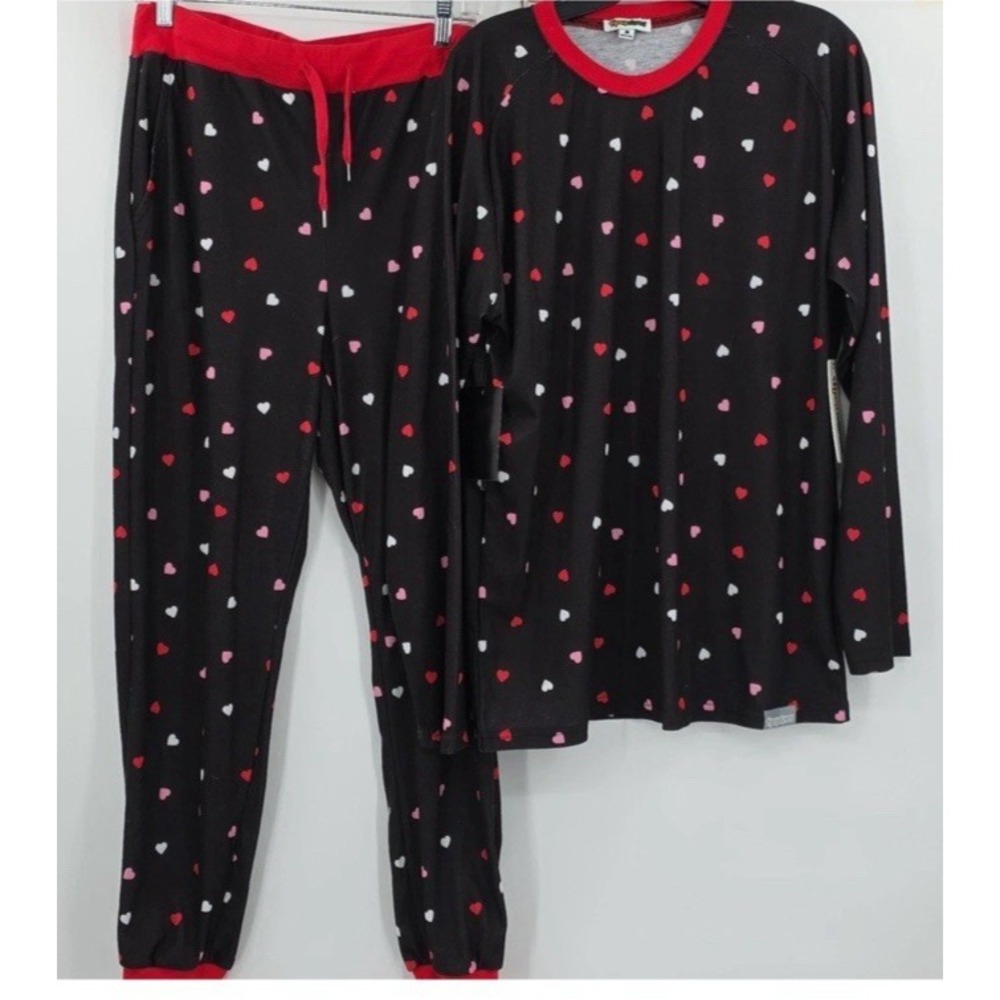 Tipsy‎ Elves Crushing Hard 2 Piece Heart Print Pajama Set Size Medium New! AAA